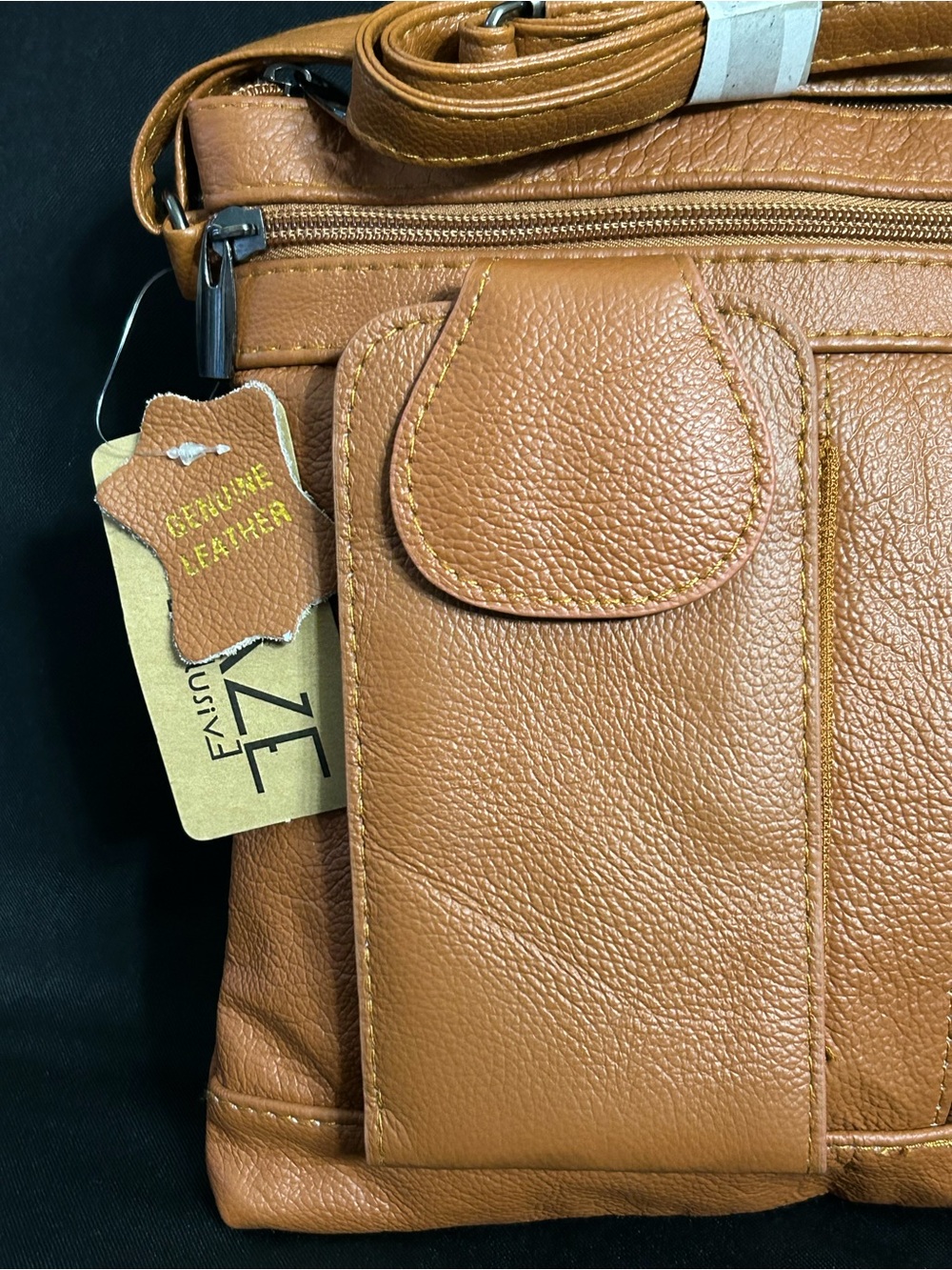 Maze On The Go Genuine Soft Leather Tan Crossbody Bag Purse NWT - Picture 4 of 9